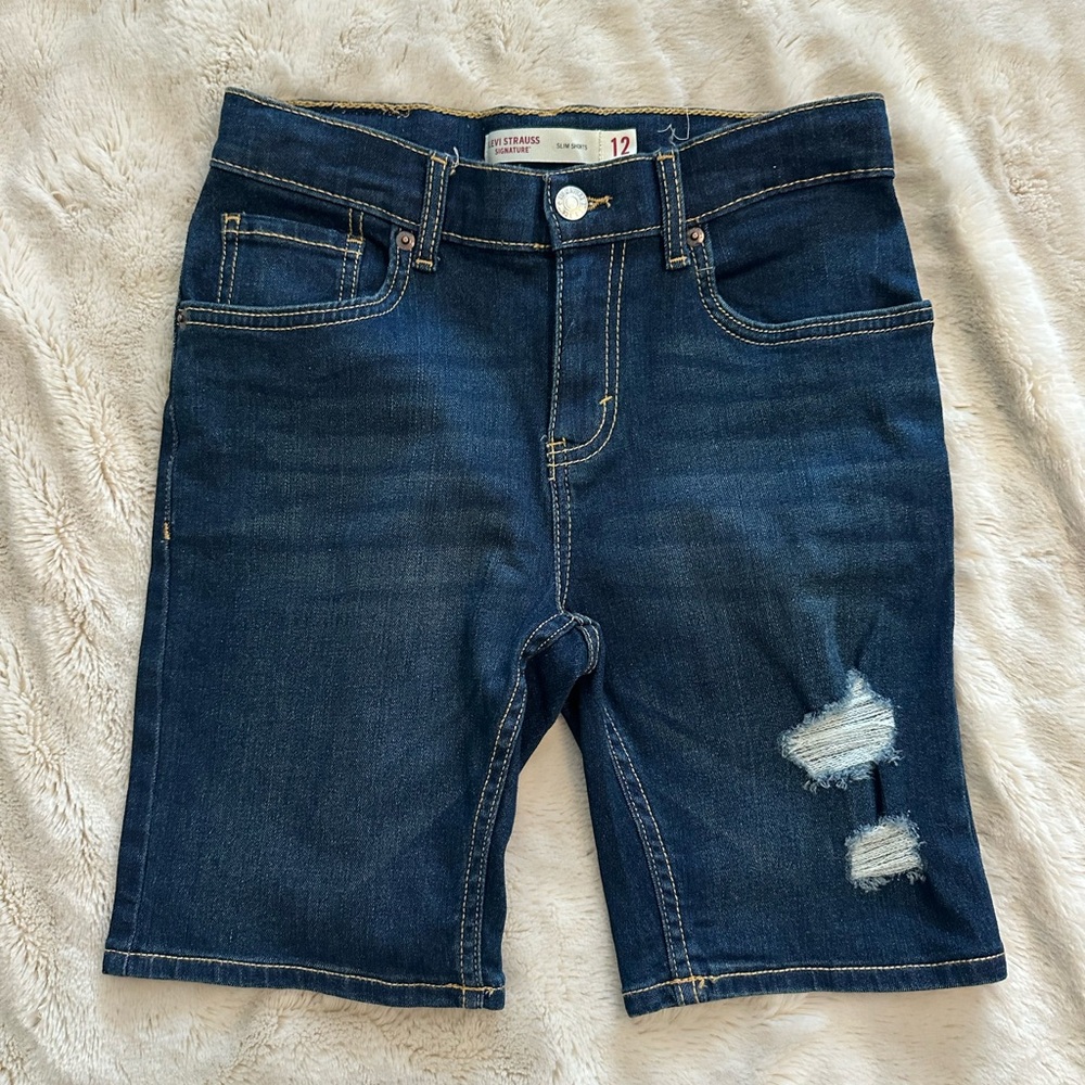 Levi's Kids Dark Blue Denim Shorts